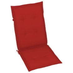 Vidaxl Polstry na zahradní židle 4 ks, červené, 120x50x3 cm