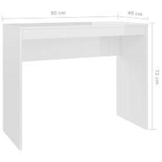 Greatstore Psací stůl bílý s vysokým leskem 90 x 40 x 72 cm dřevotříska
