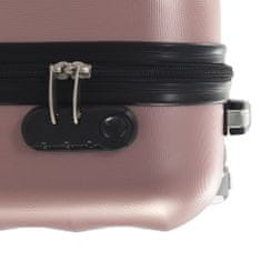 Greatstore Skořepinový kufr na kolečkách růžově zlatý ABS