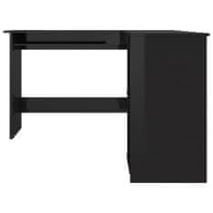 Greatstore Rohový psací stůl černý vysoký lesk 120x140x75 cm dřevotříska