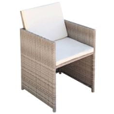 Petromila Zahradní židle 2 ks s poduškami a polštáři polyratan béžové