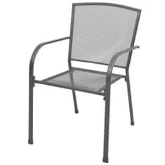 Greatstore Stohovatelné zahradní židle 2 ks ocelové šedé