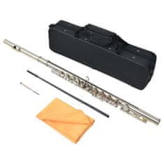 shumee Stříbrná příčná flétna s měkkým pouzdrem, 16 dírek