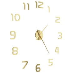 shumee 3D Nástěnné hodiny s moderním designem 100 cm XXL zlaté
