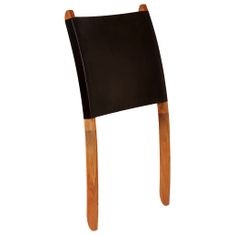 Greatstore Skládací relaxační židle černá pravá kůže