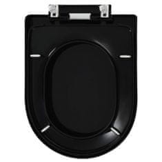 Vidaxl Toaletní sedátko pomalé sklápění rychloupínací černé