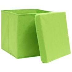 shumee Úložné boxy s víky 4 ks 28 x 28 x 28 cm zelené