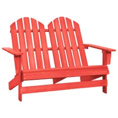 Greatstore 2místná zahradní židle Adirondack masivní jedlové dřevo červená