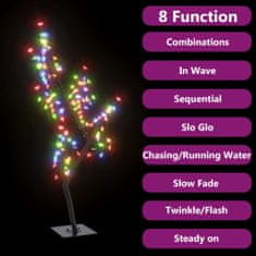 Greatstore Vánoční strom 128 LED diod barevné světlo třešňový květ 120 cm