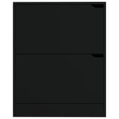 Greatstore Botník se 2 dvířky černý 59 x 24 x 74 cm dřevotříska