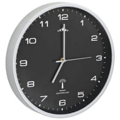 shumee Rádiem řízené nástěnné hodiny se strojkem Quartz 31 cm černé
