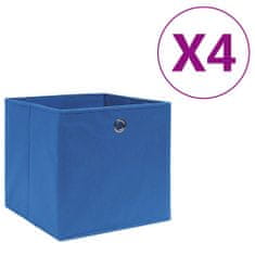 Greatstore Úložné boxy 4 ks netkaná textilie 28 x 28 x 28 cm modré