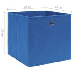 Greatstore Úložné boxy 4 ks netkaná textilie 28 x 28 x 28 cm modré