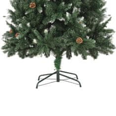 shumee Umělý vánoční stromek se šiškami a bílými třpytkami 210 cm