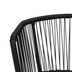 Greatstore Zahradní židle 2 ks s poduškami a polštáři PVC ratan černé