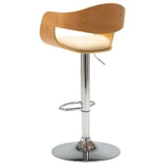 Vidaxl Barová židle krémová ohýbané dřevo a umělá kůže