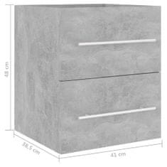 Vidaxl Skříňka pod umyvadlo betonově šedá 41x38,5x48 cm dřevotříska