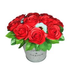 IDARY Velká mýdlová kytice s růžemi - Červená