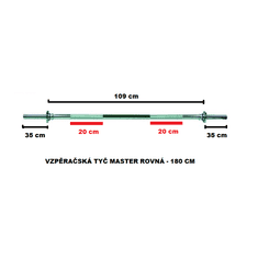 Master vzpěračská tyč rovná - 180 cm