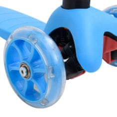 Greatstore 3kolová dětská koloběžka nastavitelná hliníková řídítka modrá