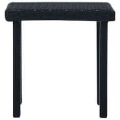 Greatstore Zahradní čajový stolek černý 40 x 40 x 40 cm polyratan