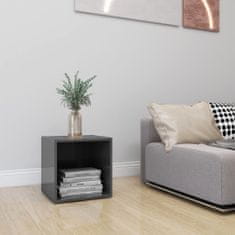 Greatstore TV stolek šedý s vysokým leskem 37 x 35 x 37 cm dřevotříska
