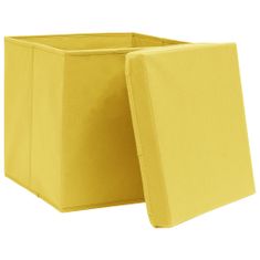shumee Úložné boxy s víky 4 ks 28 x 28 x 28 cm žluté