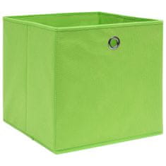 Greatstore Úložné boxy 4 ks netkaná textilie 28 x 28 x 28 cm zelené