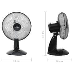 Greatstore Stolní ventilátor 3 rychlosti 30 cm 40 W černý