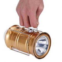 Alum online Solární LED kempingová svítilna s efektem stroboskopu - zlatá 