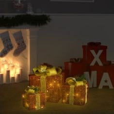 shumee Dekorativní vánoční dárky 3 ks červené dovnitř i ven