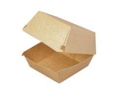 Papírová krabička na hamburger recyklovatelná hnědá 115 x 115 x 100 mm, 250ks