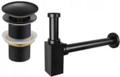 Mexen Umyvadlový sifon s výpustí click-clack bez přepadu, černá (7991060-70)