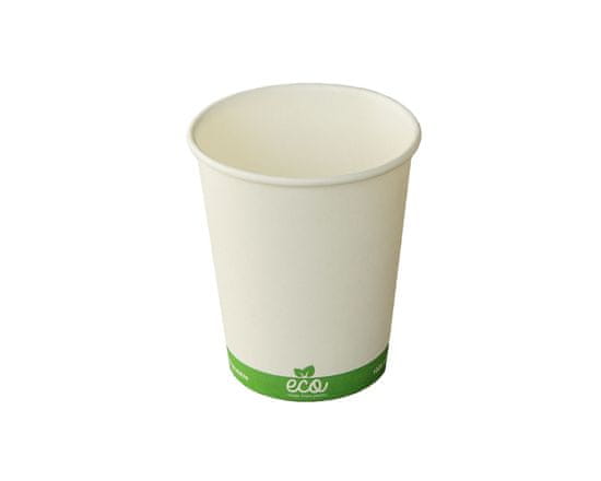ECO cups Bio papírový kelímek na horký nápoj ECO CUP bílý 200 ml (8 oz), 500ks
