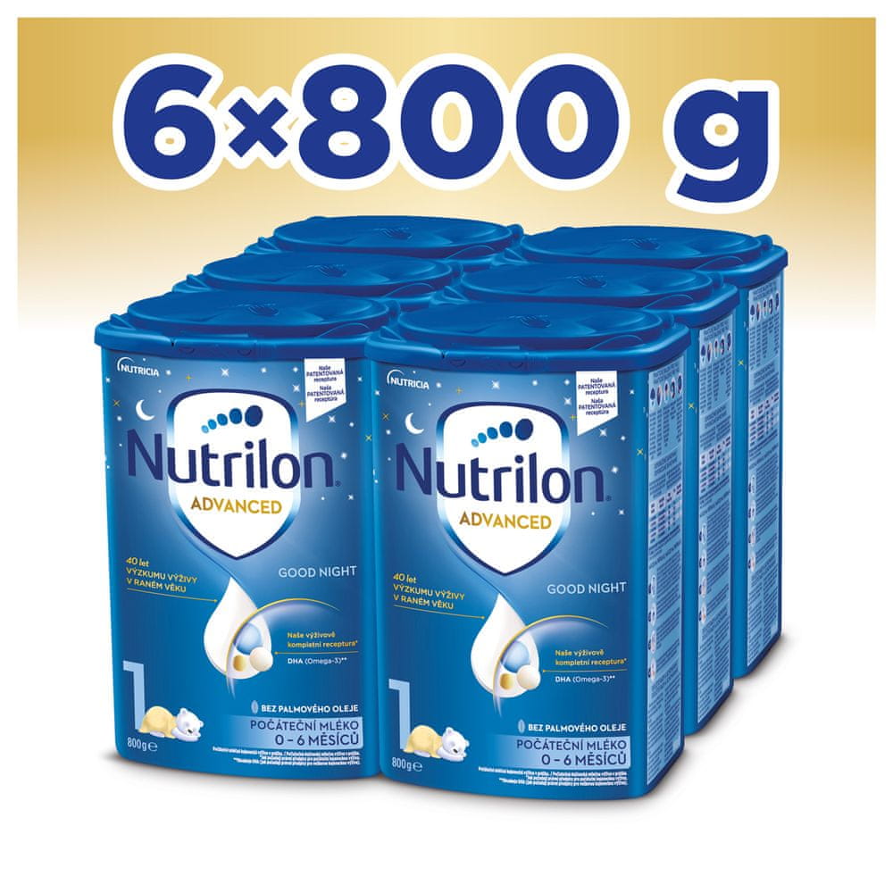 Levně Nutrilon 1 Advanced Good Sleep počáteční kojenecké mléko 6x 800 g, 0+