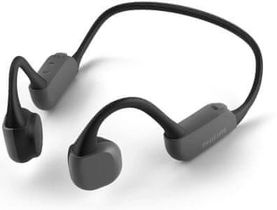 moderní bezdrátová sluchátka philips taa6606 bluetooth technologie handsfree mikrofony pohodlná při nošení lipol baterie výdrž 9 h odolná vodě a potu skvělý zvuk dynamické měniče tlačítkový panel