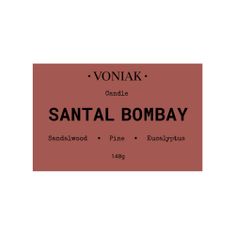VONIAK Santal Bombay Candle 140g