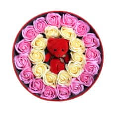 IDARY Květinový box s červeným medvídkem