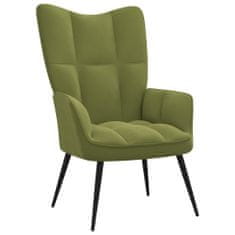 Vidaxl Relaxační křeslo se stoličkou světle zelené samet