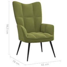 Vidaxl Relaxační křeslo se stoličkou světle zelené samet
