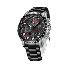 Lige Elegantní pánské hodinky černá/stříbrná 9821-3 s dárkem ZDARMA - exkluzivní nabídka
