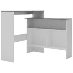 Greatstore Barový stůl se 2 stolními deskami bílý a šedý 130 x 40 x 120 cm