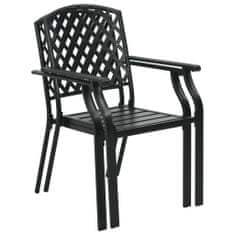 Greatstore Stohovatelné zahradní židle 2 ks ocelové černé