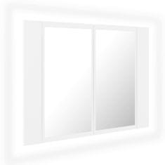 LED koupelnová skřínka se zrcadlem bílá 60 x 12 x 45 cm
