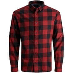 Jack&Jones Pánská košile JJEGINGHAM Slim Fit 12181602 Brick Red (Velikost L)