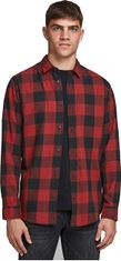 Jack&Jones Pánská košile JJEGINGHAM Slim Fit 12181602 Brick Red (Velikost S)