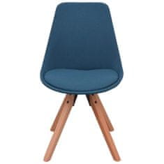 Greatstore Jídelní židle 4 ks modré textil
