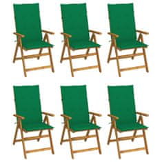 Petromila Skládací zahradní židle s poduškami 6 ks masivní akácie