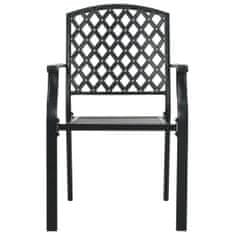 Greatstore Stohovatelné zahradní židle 2 ks ocelové černé