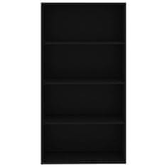 Greatstore 4patrová knihovna černá 80 x 30 x 151,5 cm dřevotříska